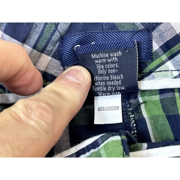 Croft & Barrow Shorts 42 Mens Plaid Blue Green White Chino Golf Boating - Picture 12 of 16